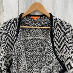 Joe Fresh Cardigan Sweater Womens XL Black White Acrylic Polyester Drape Front Photo 1