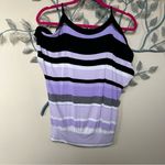 Red Haute  striped short sleeve cold shoulder top Small Photo 2