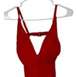 Shade & Shore  Lively Red Low Coverage Strappy One Piece Swimsuit Small 4-6 New Photo 1