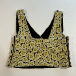 Maeve by Anthropologie Daisy Floral Button Side Crop Top XS Yellow Black Summer Photo 1
