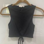 Glassons  Women's Basic Black Sleeveless Tie Crop Top Shirt Sz S Photo 0