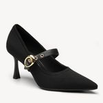 Cosy Island EternalPace Removable Strap Pointed Toe Heeled Pumps Black Elegant 9 Photo 0