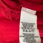 Free People Take it Easy Top Red Ruffle Button Keyhole Lace Peplum Long Sleeve Photo 10