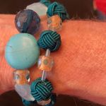 NWT Angelas Designs two boho handmade Turquoise beaded stretchy bracelets Blue Photo 2