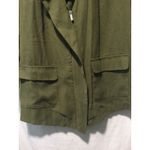 Nine West Women's Olive Green Draped Open Front 3/4 Sleeve Pocket Jacket size L Photo 1