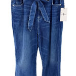 7 For All Mankind NWT Cropped Wide Leg Paperbag Waist Jeans Belted Denim Size 32 Photo 0