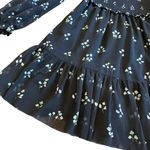 Wilfred Aritzia Tempest Dress Black Aqua Print Long Sleeve Mini Length Size XS Photo 5