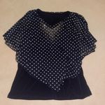 Black and White Polka Dot Sheer Top blouse y2k size medium Photo 3