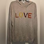 Rachel Zoe - Cashmere Blend LOVE Hoodie Drawstring Hi-Low Side Vents- Size XL Photo 0