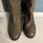 Ralph Lauren Women's Mid Calf Light Brown Suede Leather Chunky Heel Boots 9.5 Photo 5