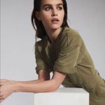 Reiss 💕💕 Emlyn Panel Detail Short Sleeve Sweatshirt Dress Khaki Green 8 US NWT Photo 5