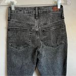 Simple Society Washed Black High Rise Mom Raw Hem Denim Jeans Photo 8