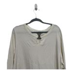 Chico's  VNeck Metal Detailed White Long Sleeve size 3 (XL) modern minimalist Photo 1