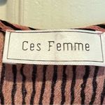 Ces Femme  faux wrap dress - mauve / pink and black striped - size large Photo 7