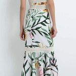 PatBO JAsmin Fitted Midi Dress in White 0 New Womens Floral Resort Green Photo 11