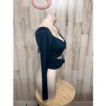 Windsor Teal Cutout Twist Long Sleeve Crop Top Women’s Size Small Photo 2