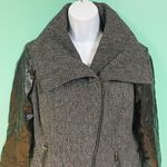 Route 66 Faux Leather Tweed Moto Jacket Photo 5