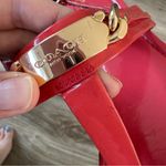 Coach  Coral Patent Leather Thong Sandals Womens 10 Catherine Gold Hardware Photo 2