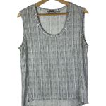 Athleta Breezy Gray & White Printed Muscle Athletic Tank Top M Photo 1
