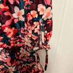 BCBGeneration Mock Neck Velvet Retro Floral Ruffle Hem Mini Dress Size 8 NWT Photo 4