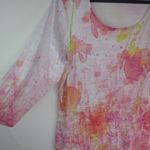 Coldwater Creek  XL Abstract Floral Watercolor Top Plus in Pink Orange Photo 2