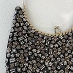 NWOT black silver‎ butterfly floral beaded lined snap small hand bag purse Photo 3