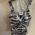 Shapesolver Tiger Sunrise 14 cross over tankini top Black Photo 3