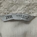 ZARA  Women’s Size M White Lace Square Neck Embroidered Gauzy Midi Dress Photo 6