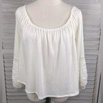Thyme + Honey Boho Peasant Blouse w Crochet Details Cream-Medium Photo 0