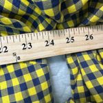 Talbots  Woman 3X Yellow Navy Blue Gingham‎ Plaid Button Front Photo 4