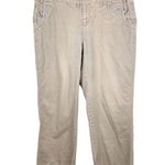 L.A. Blues Vintage Y2K Low Rise Floral Button Tan Pants Bootcut Flare Leg 10P Photo 0