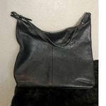 Fossil  Black Leather Zip Hobo Shoulder Bag Front Double Buckle Flap Pocket Photo 2
