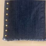 Michael Kors Cropped Gold Studded Jeans with Fringe Hem Photo 3