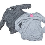 Ingrid & Isabel Maternity XXL Black White Plaid Babydoll Top Shirt Gray Sweater Photo 0