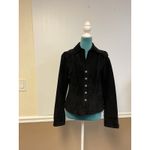 Dress Barn Y2K  Black Suede Leather Jacket Women’s Small Snap Front Boho Western Photo 7