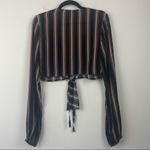 Beach Riot  Pink‎ Black Striped Dover Set Crop Top Tie Pants Set Cover-Up Small S Photo 13