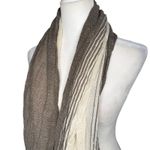 Farmers Market Iceland Scarf 100% Wool 32"x66" Fringe Brown Neutral Lightweight Photo 2