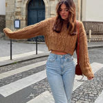 ZARA  Cable Knit Sweater Taupe Brown Photo 0