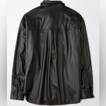 American Eagle  Oversized Vegan Leather Black Shacket Photo 1