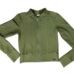 Booty By Brabants Olive Green Croco Cropped Zip Up Active Track Jacket sz S / M Photo 1