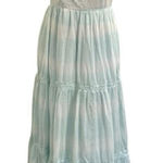 Aerie  Tiered Coquette Watercolor Maxi Sundress Dress Beachy Blue size XS Photo 0