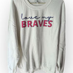 Gildan Atlanta Braves Crew Neck White 'Love My Braves' Sweatshirt Photo 0
