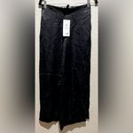 Athleta  NWT Satin Feel Like Black Wide-Leg Pants With Pockets Size L Photo 3