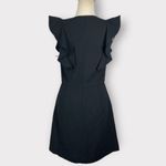 French Connection Whisper Ruffle Minidress Women's 0 Black V-Neck NWT Photo 4