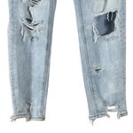 American Eagle  Jeans Womens 4 Light Wash Distressed Cropped Mom High Rise Photo 3