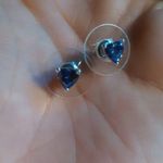 Purple Heart Simulated Diamond Sterling Silver Stud Earrings Photo 5