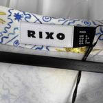 Rixo Blouse White Blue Yellow Celestial Peplum Noreen Top Wavy Sun Size 2 New Photo 3