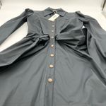 NEW Petersyn Womens XS‎ Agnes Shirt Dress Tie Front Puff Sleeve Black Gothic Photo 10