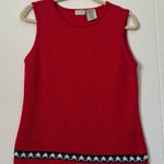 White Stag Vintage 90’s  Red Sleeveless Sweater Star USA Americana Small Photo 0