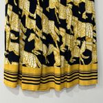 Anthropologie Maeve Women's Gold/Yellow/Black Horse Pleated Midi Skirt Sz 2 Photo 6